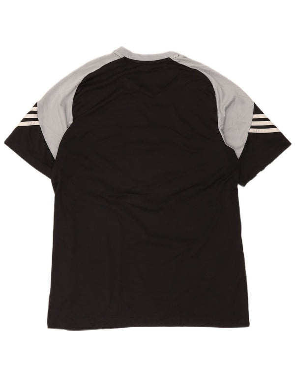 Adidas Mens Climalite Graphic T-Shirt Top Grande Negro Colorblock Poliéster
