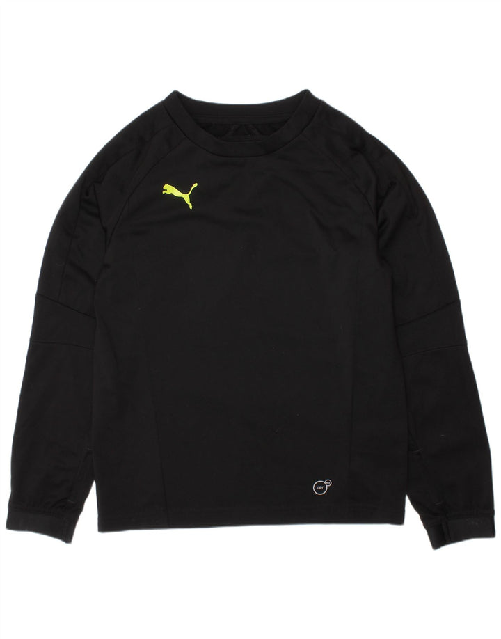 PUMA Boys Top Long Sleeve 9-10 Years Black Polyester