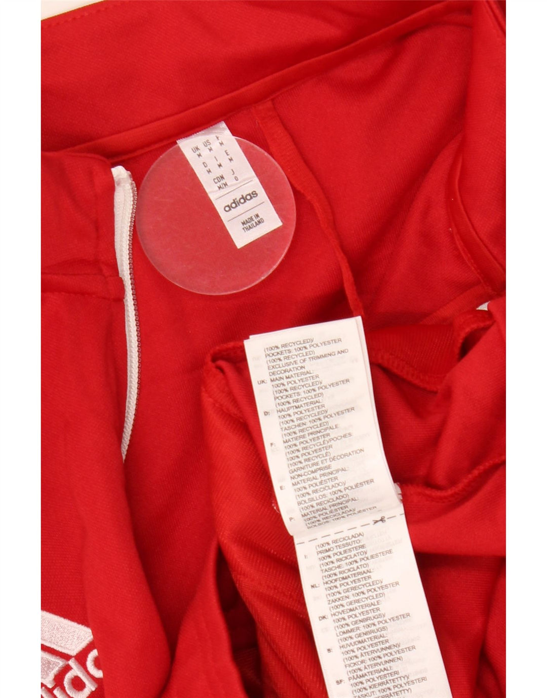 Adidas Hombre Aeroready Chándal Top Chaqueta Mediano Rojo Poliéster