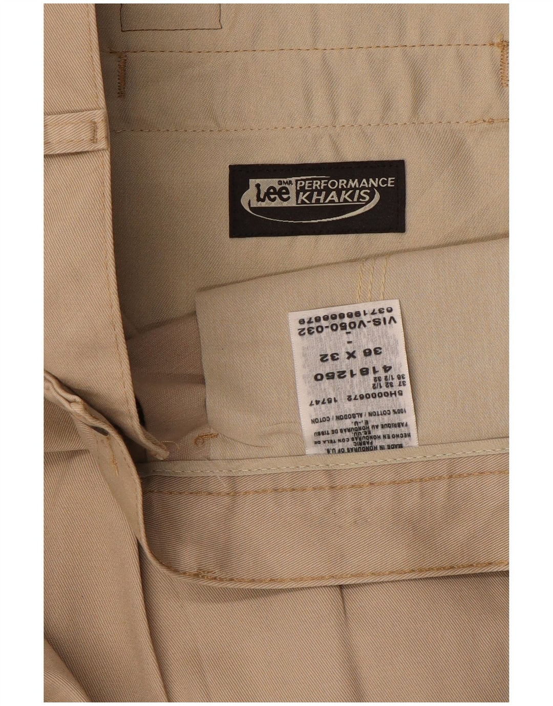 LEE Pantalones chinos con pinzas color caqui para hombre W36 L32 Algodón beige