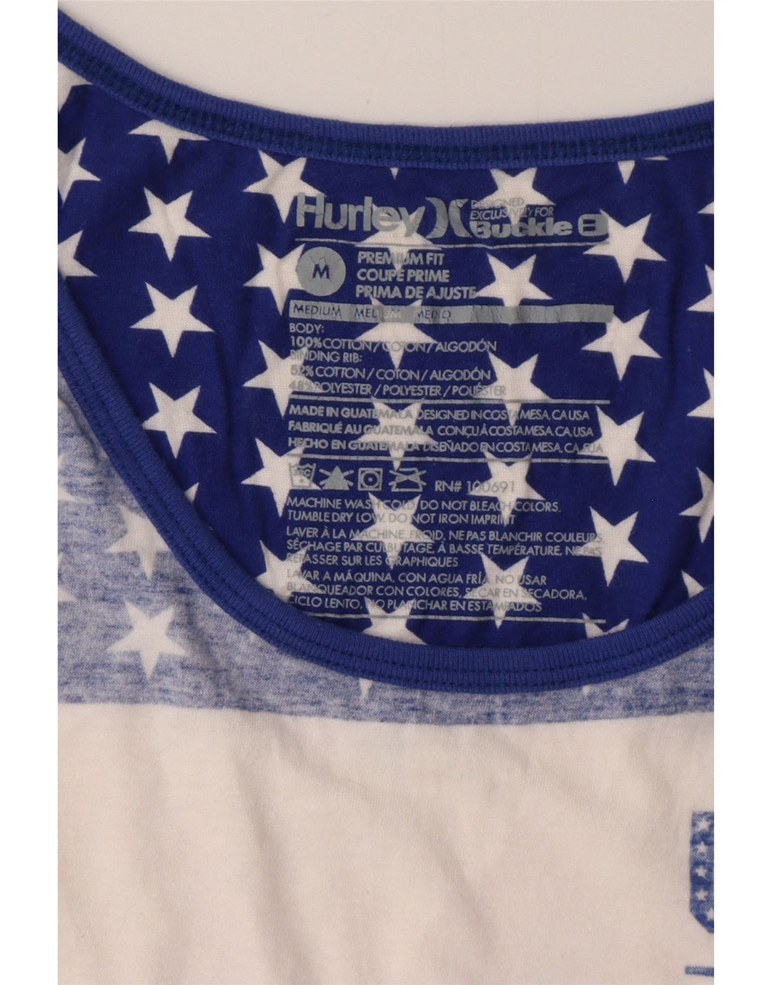 Hurley Camiseta sin mangas con gráfico USA para mujer UK 40 Algodón con bloques de color rosa mediano