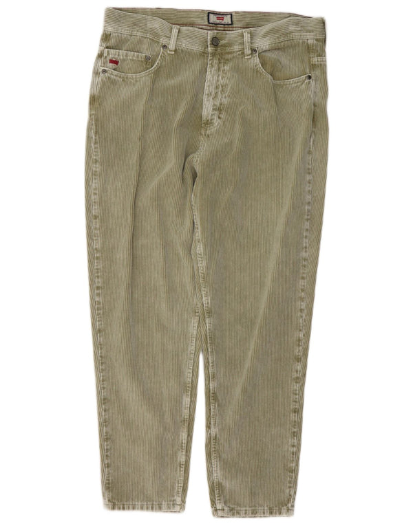 Pantalones de pana cónicos cortos para hombre Carrera W34 L26 Algodón caqui