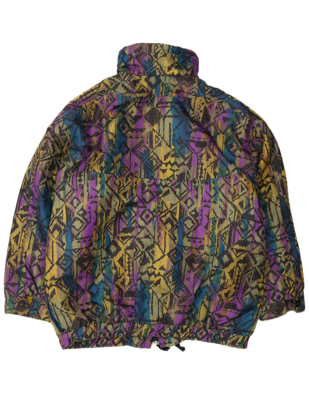 Vintage mujer cortavientos chaqueta EU 40 medio multicolor geométrico