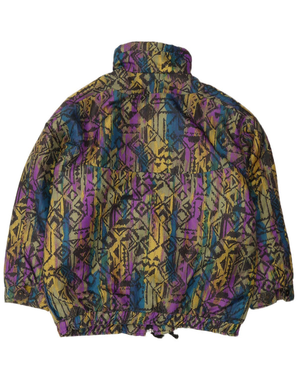 Vintage mujer cortavientos chaqueta EU 40 medio multicolor geométrico