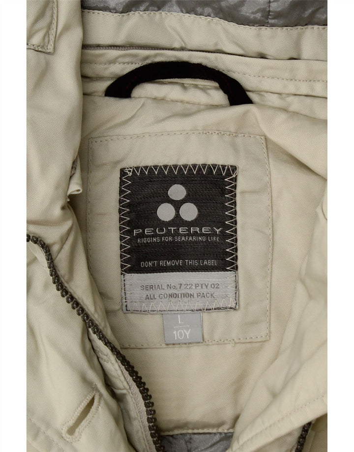 PEUTEREY Chaqueta utilitaria con capucha para niñas 9-10 años Grande Poliamida blanco roto