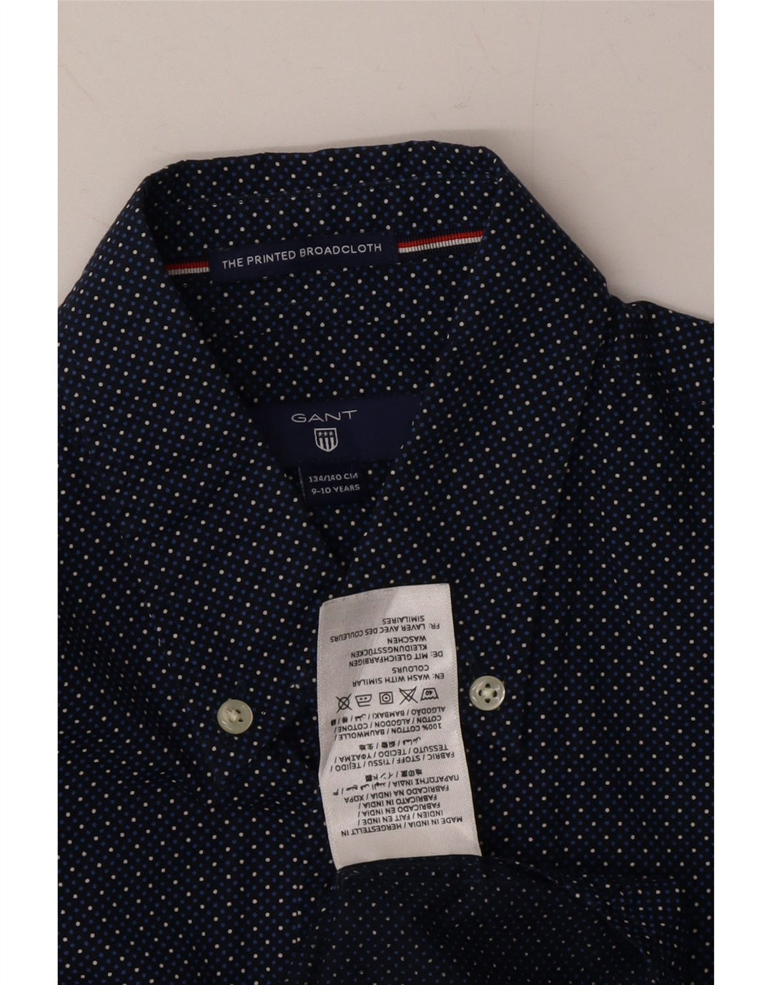 GANT Boys Shirt 9-10 Years Navy Blue Spotted Cotton Vintage Gant and Second-Hand Gant from Messina Hembry 