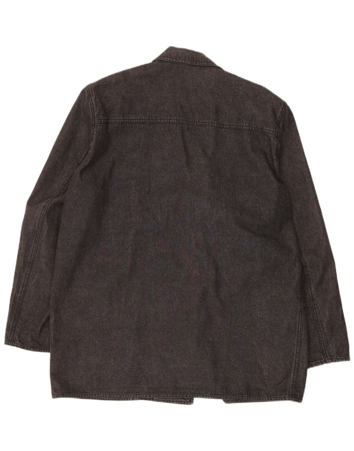 Marina Rinaldi Chaqueta tipo blazer extragrande con 2 botones para mujer, talla 21, mediana, negra