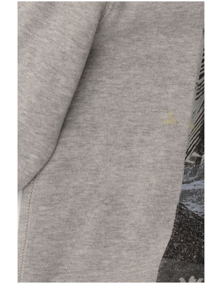 Quiksilver Hombre Sudadera Gráfica Jumper Large Gris Algodón