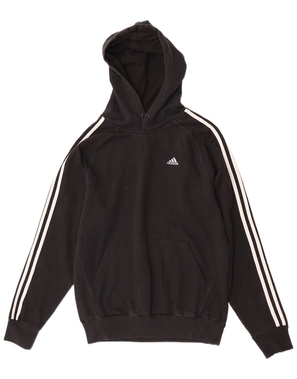 Adidas - Sudadera con capucha para hombre, talla pequeña, algodón negro