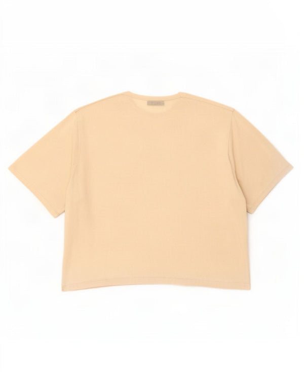 Zara Mujer Camiseta Extragrande Top UK 10 Small Off White Viscosa