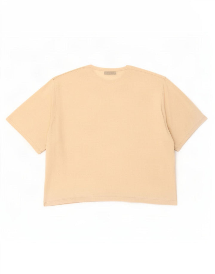 Zara Mujer Camiseta Extragrande Top UK 10 Small Off White Viscosa