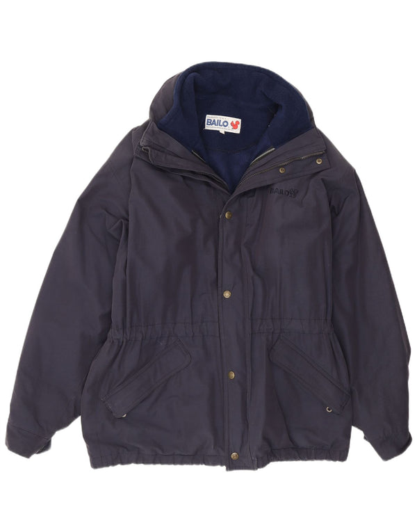 Bailo Chaqueta cortavientos con capucha para hombre IT 46 Small Azul marino Algodón