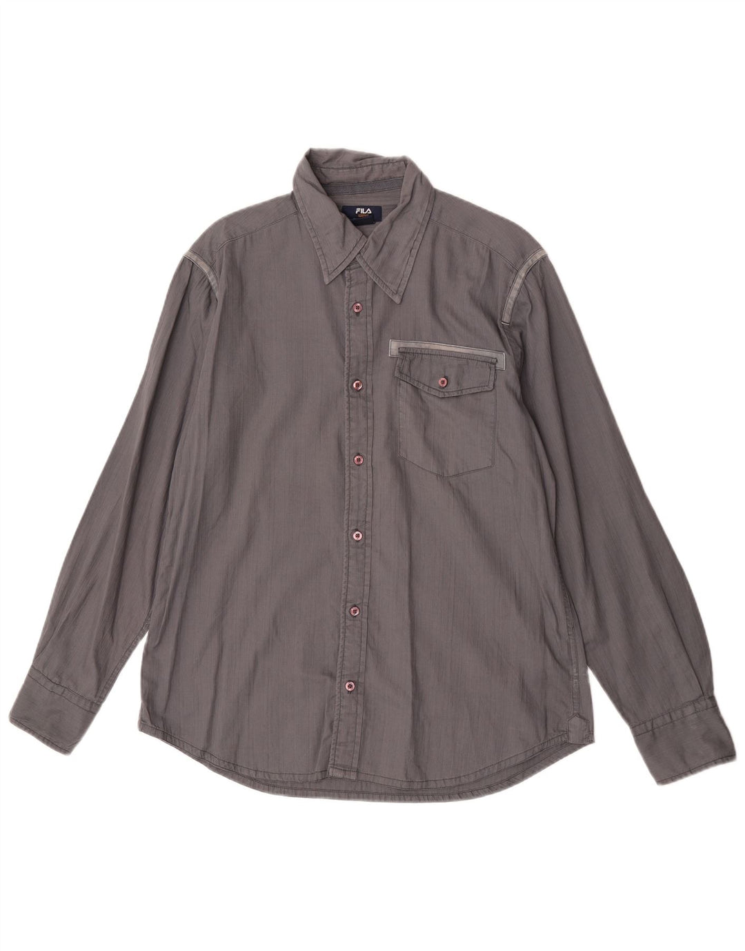 Camisa Fila Hombre Algodón Gris Medio