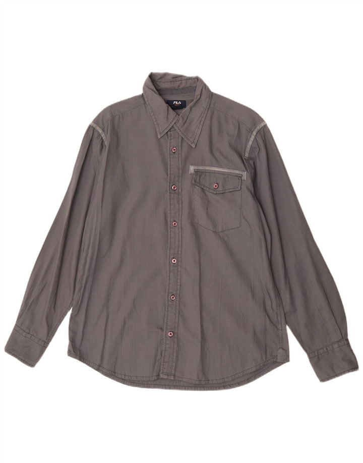 Camisa Fila Hombre Algodón Gris Medio