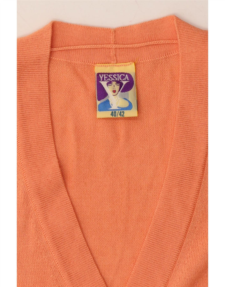 YESSICA Womens Longline Cardigan Sweater IT 40/42 Medium Orange Viscose Vintage Yessica and Second-Hand Yessica from Messina Hembry 