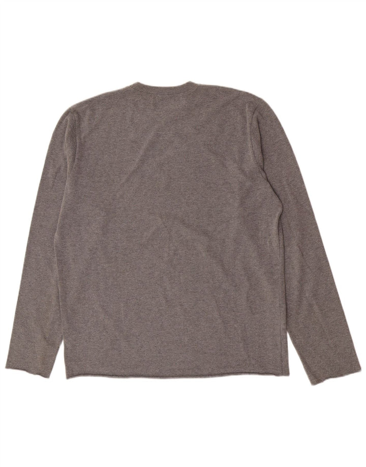 Camiseta Converse para hombre de manga larga de algodón moteado gris grande