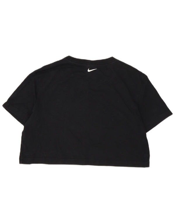 Nike Camiseta corta extragrande con gráfico para mujer UK 6 XS Algodón negro