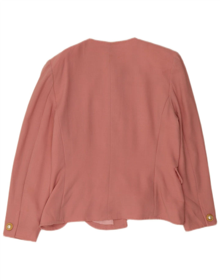 Luisa Spagnoli Chaqueta tipo blazer de 4 botones para mujer IT 46 Lana rosa grande