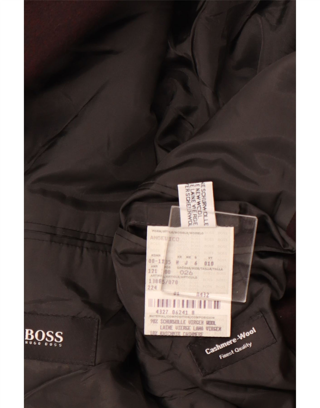 HUGO BOSS Chaqueta tipo blazer de 3 botones para hombre UK 40 Large Borgoña Lana virgen