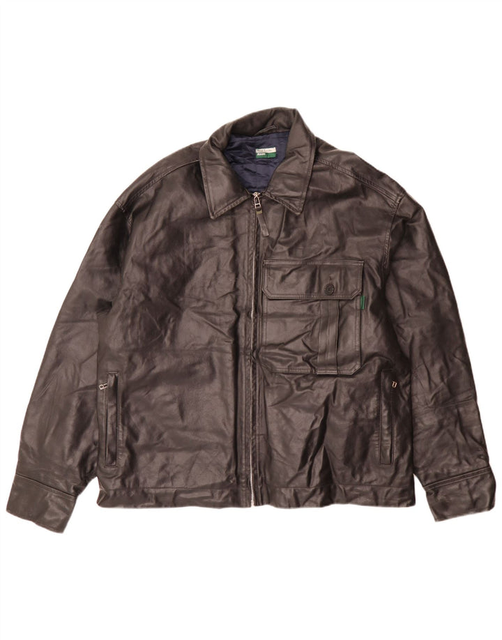 Paul Smith Chaqueta de cuero para hombre UK 42 XL Negro