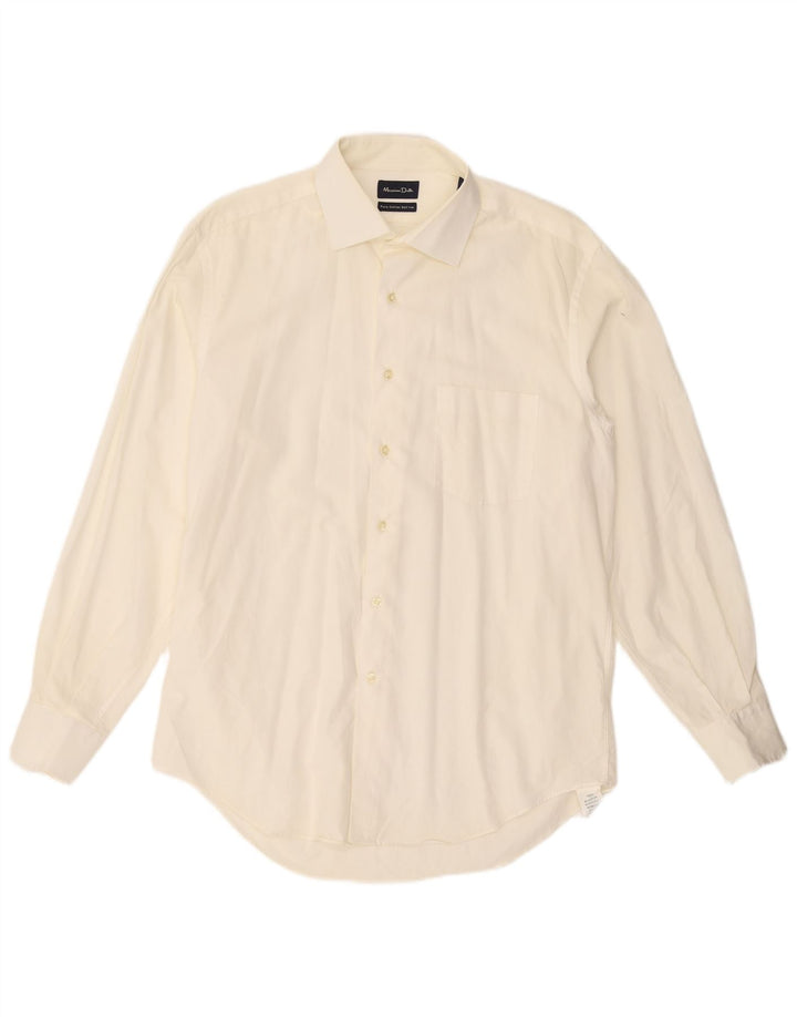 MASSIMO DUTTI Camisa Hombre EU 42 Grande Blanco Algodón