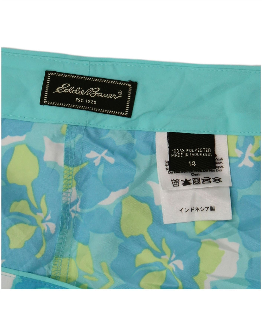 EDDIE BAUER Bañador para mujer US 14 XL Poliéster floral azul