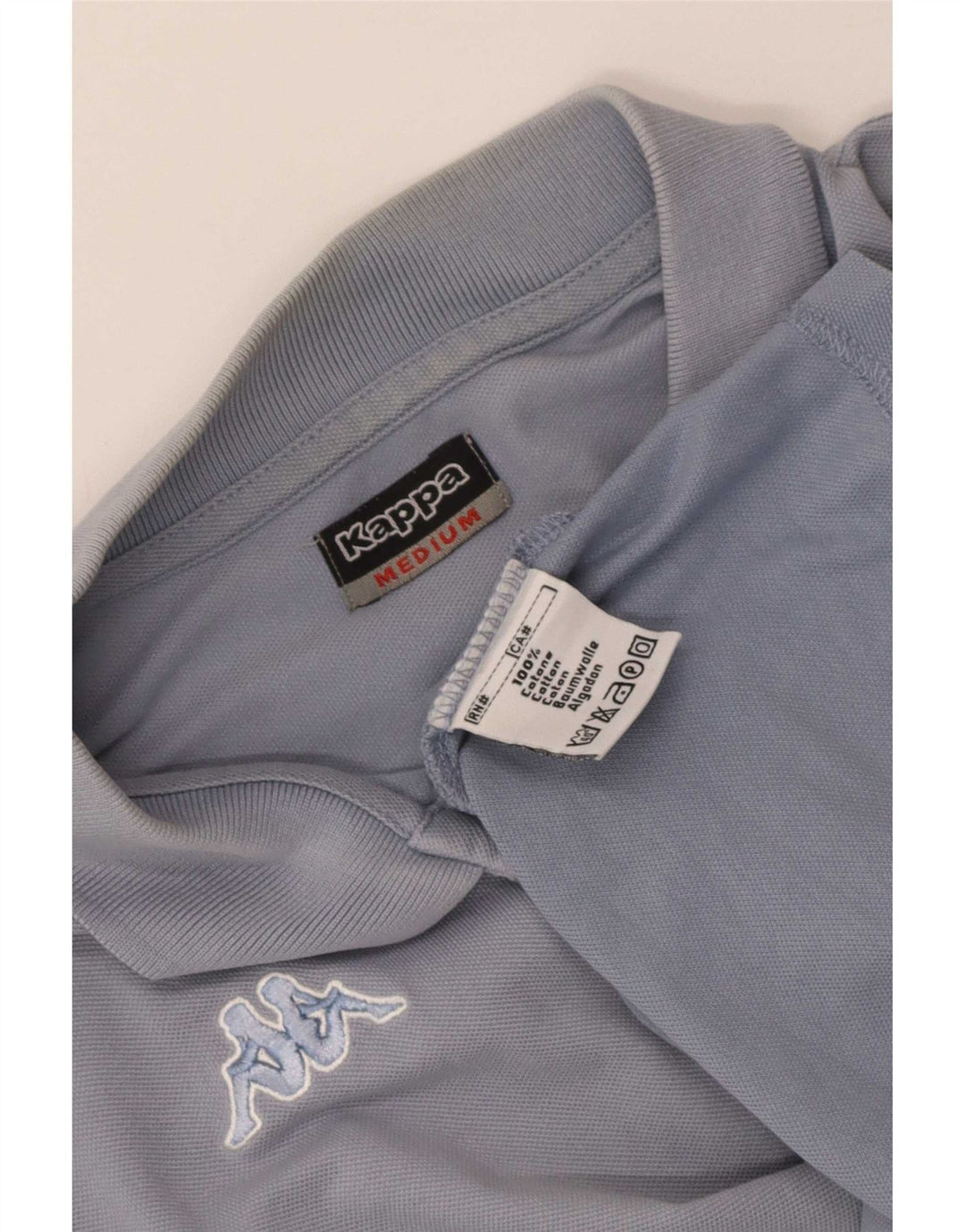 Polo Kappa Hombre Algodón Azul Medio