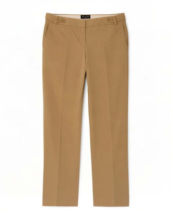 Massimo Dutti Pantalón Chino Recto Mujer EU 40 Medium W30 L30 Beige