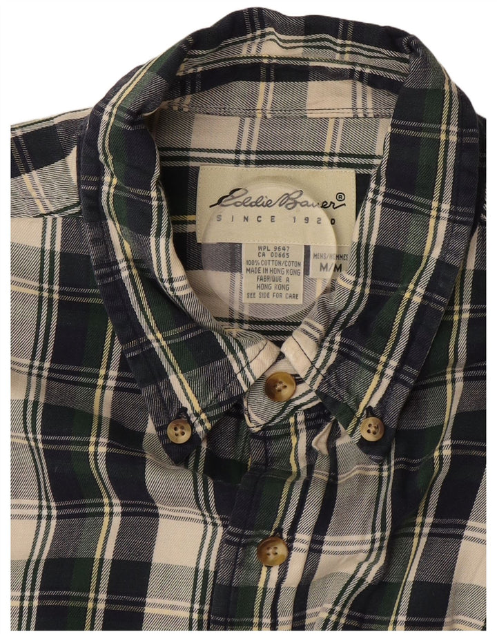 Eddie Bauer Camisa de franela para hombre Algodón a cuadros azul marino mediano