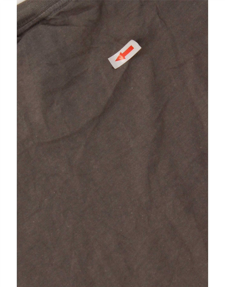 Adidas Hombre Camiseta Gráfica Top Algodón Gris Medio