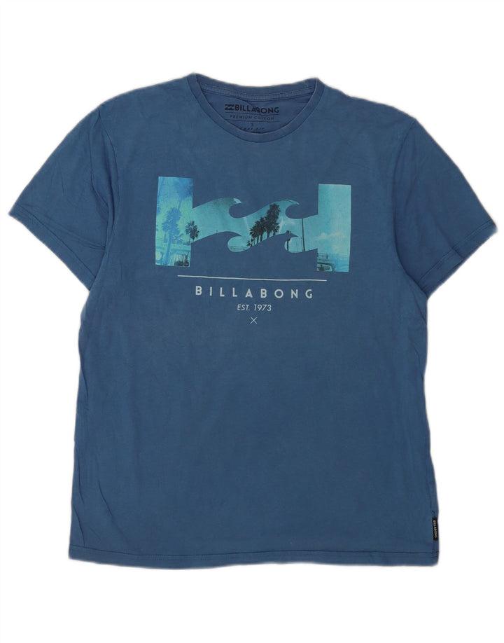 Billabong Hombre Camiseta Gráfica Top Small Azul Algodón
