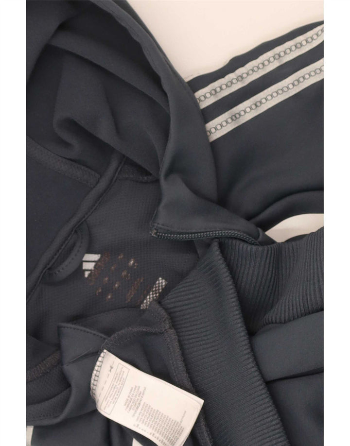 Adidas Hombre Climalite Zip Sudadera Con Capucha Suéter Grande Gris Colorblock Poliéster