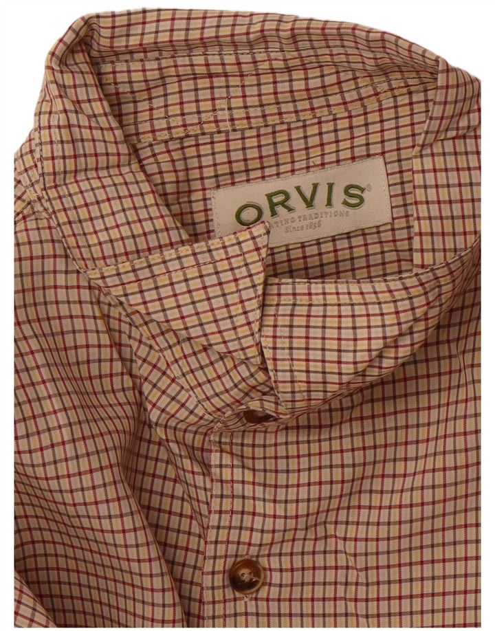 Camisa Orvis Hombre XL Cuadros Beige