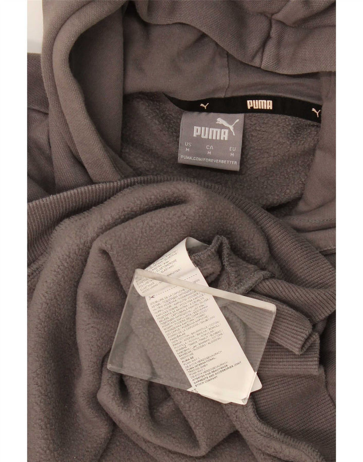 Puma Hombre Sudadera Con Capucha Gráfica Jersey De Algodón Gris Medio