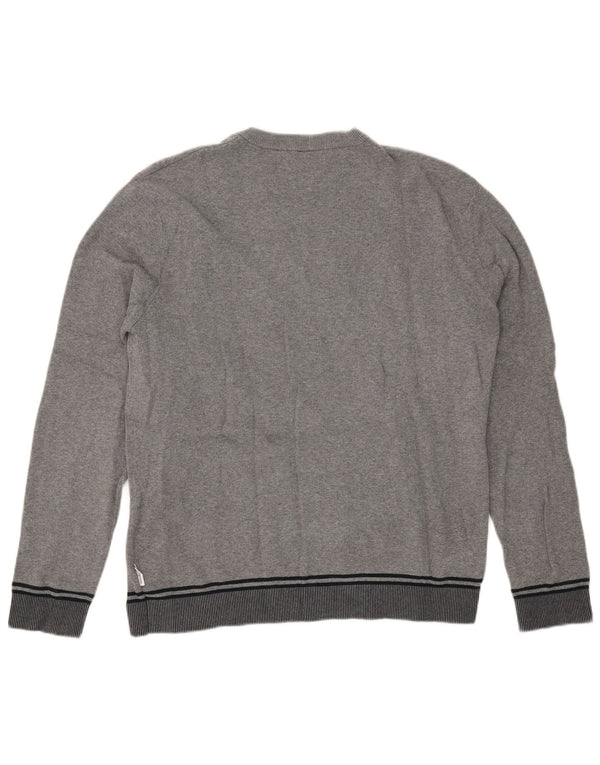 Armani Exchange Jersey de cuello redondo para mujer UK 40 XL Gris Colorblock