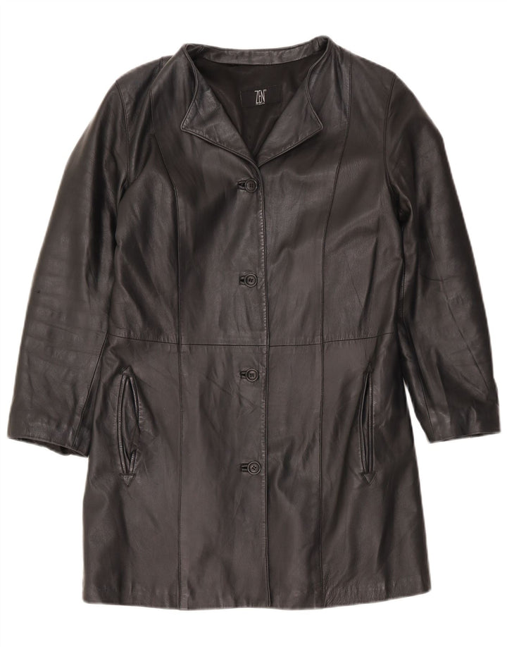 Abrigo de cuero para mujer Zen IT 42 Cuero negro mediano