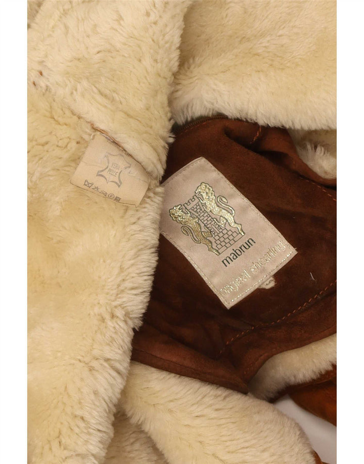 Mabrun Abrigo de piel de oveja para hombre UK 40 Large Beige Shearling