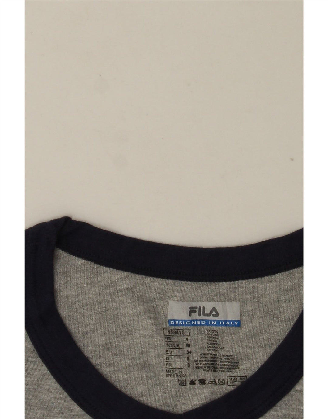 FILA Camiseta Hombre Top Algodón Gris Medio