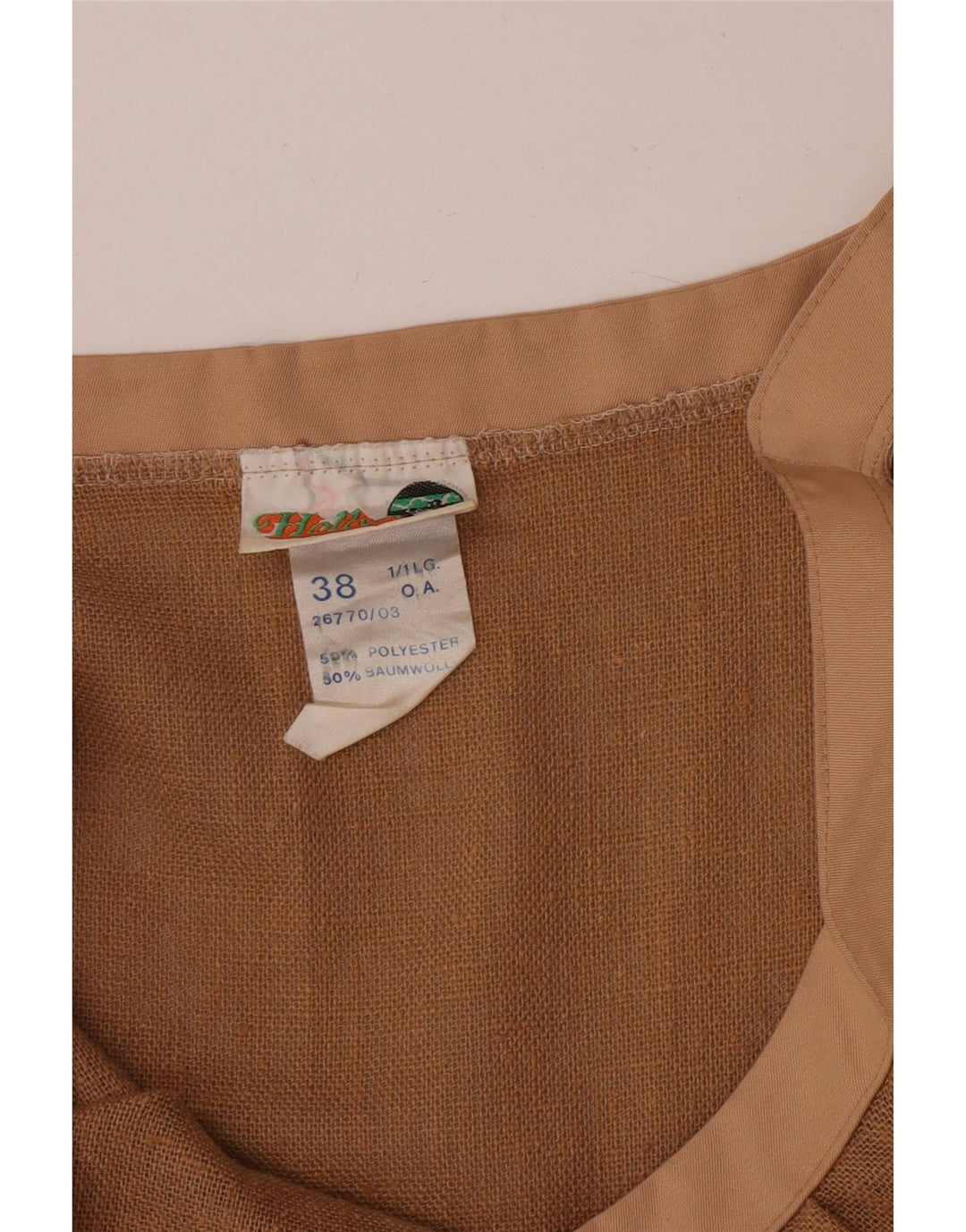 Vintage mujer vestido slip EU 38 Poliéster beige medio