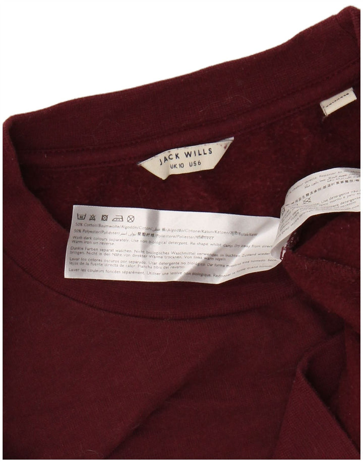 JACK WILLS Sudadera extragrande para mujer, talla 10, algodón granate pequeño