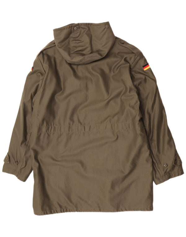 Vintage hombres con capucha chaqueta parka militar Reino Unido 42 XL Caqui