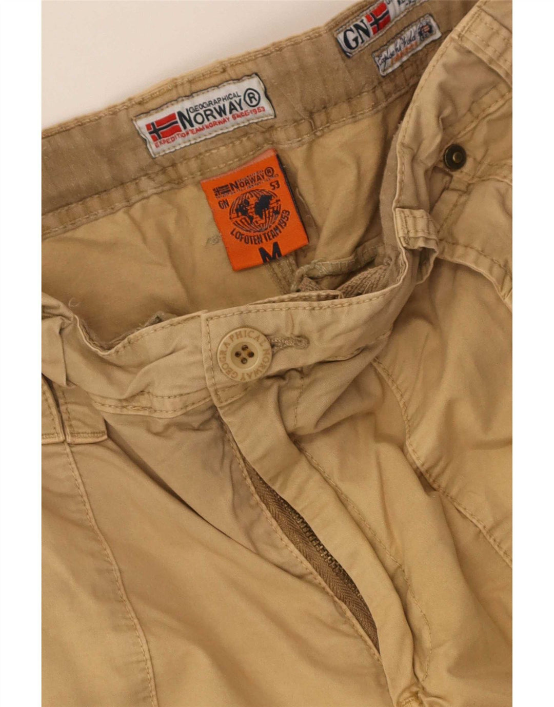 Pantalones cortos cargo para hombre de Noruega medianos W34 Beige