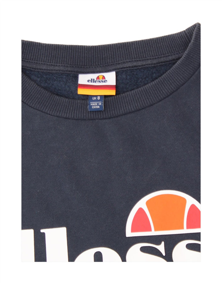 Ellesse Sudadera con gráfico extragrande para mujer UK 8 Small Azul marino