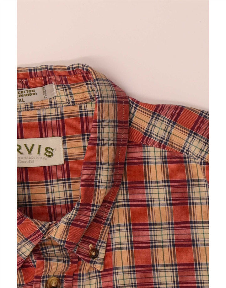 Orvis Camisa De Franela Hombre XL Algodón A Cuadros Rojos