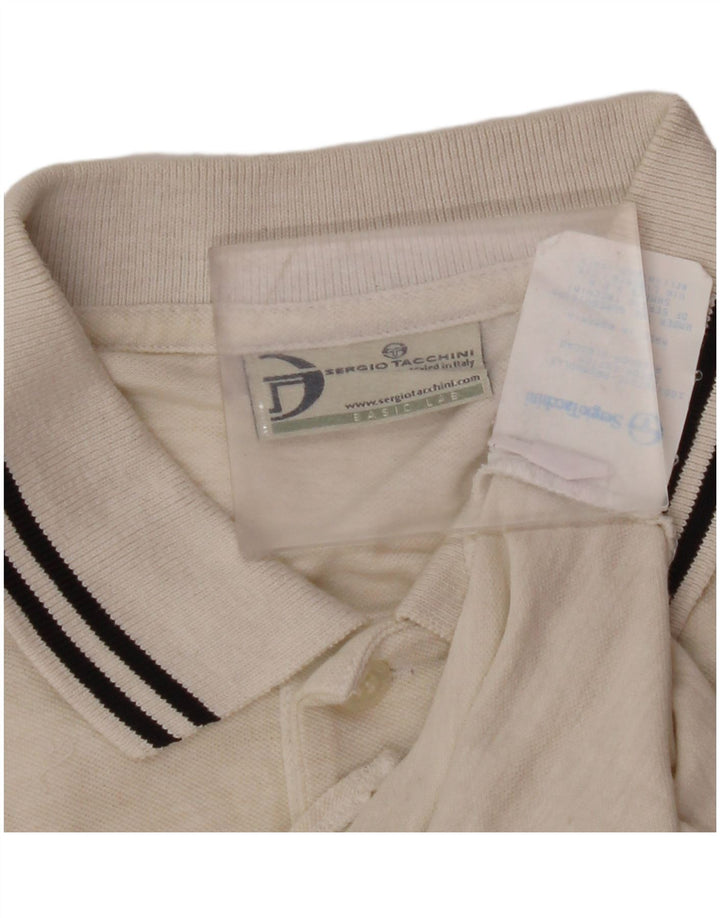 SERGIO TACCHINI Polo Hombre Grande Blanco Roto Algodón