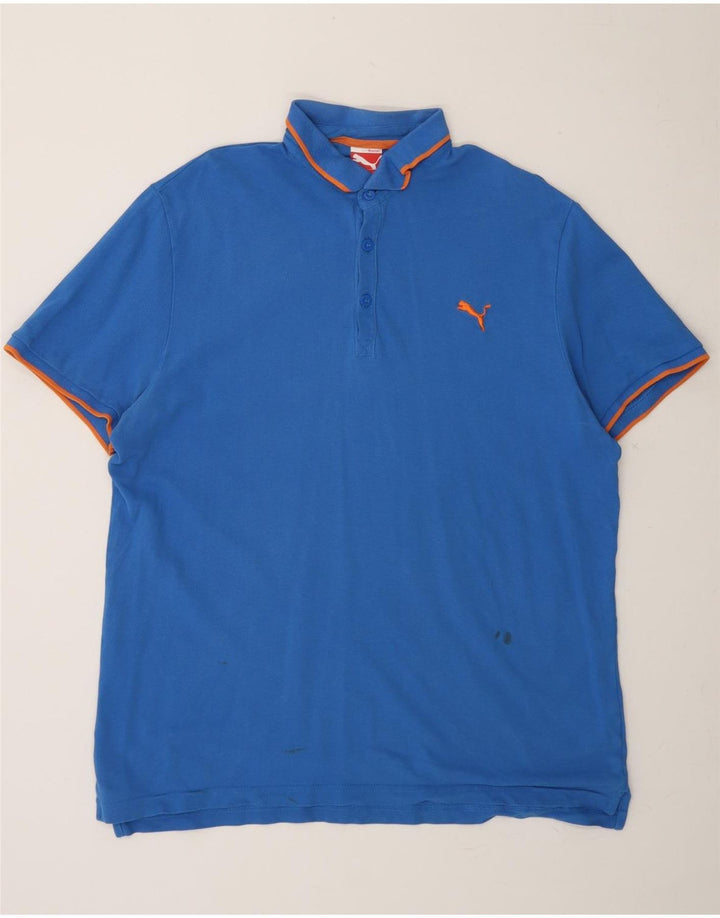 PUMA Mens Polo Shirt XL Blue Cotton Vintage Puma and Second-Hand Puma from Messina Hembry 