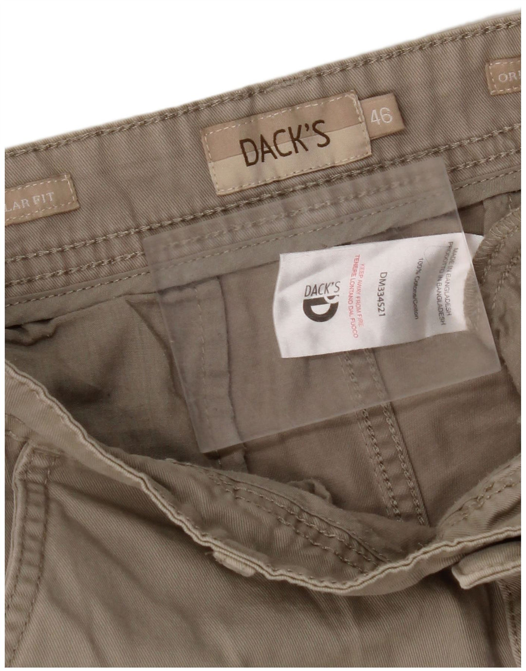 DACK'S Pantalones cortos chinos para hombre IT 46 Small W32 Algodón beige