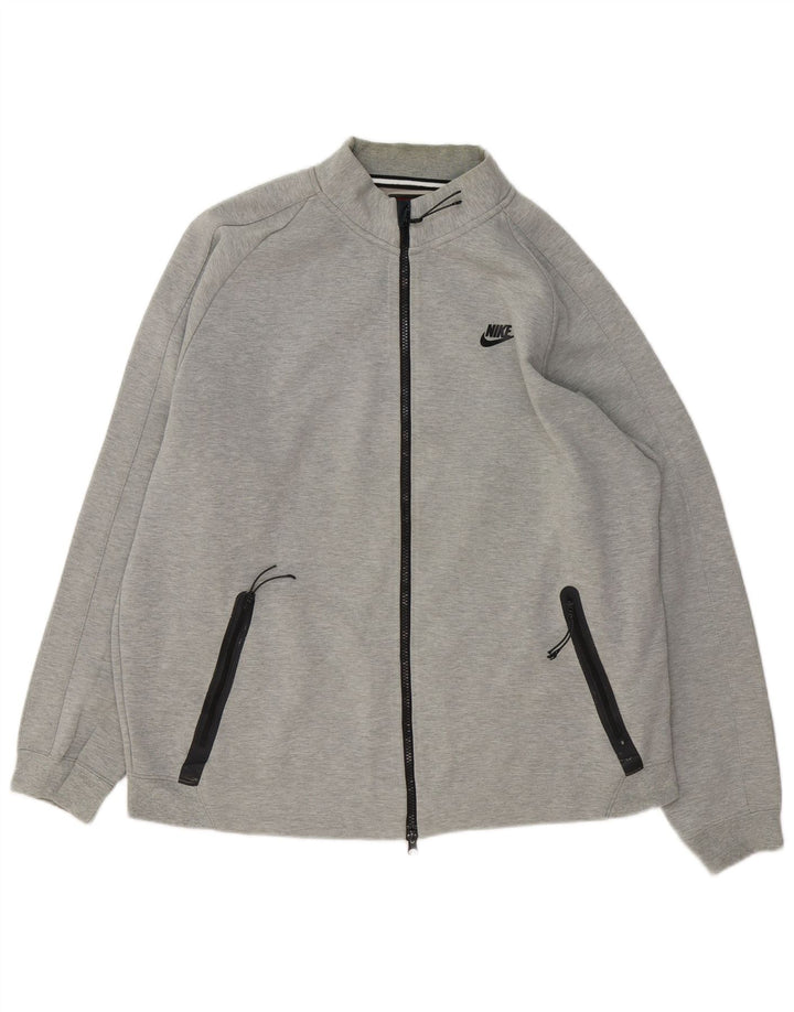 Nike - Chaqueta de chándal para hombre, talla grande, algodón moteado gris