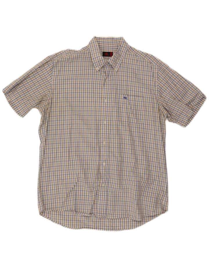 Kappa Camisa De Manga Corta Hombre 3XL Algodón A Cuadros Multicolor