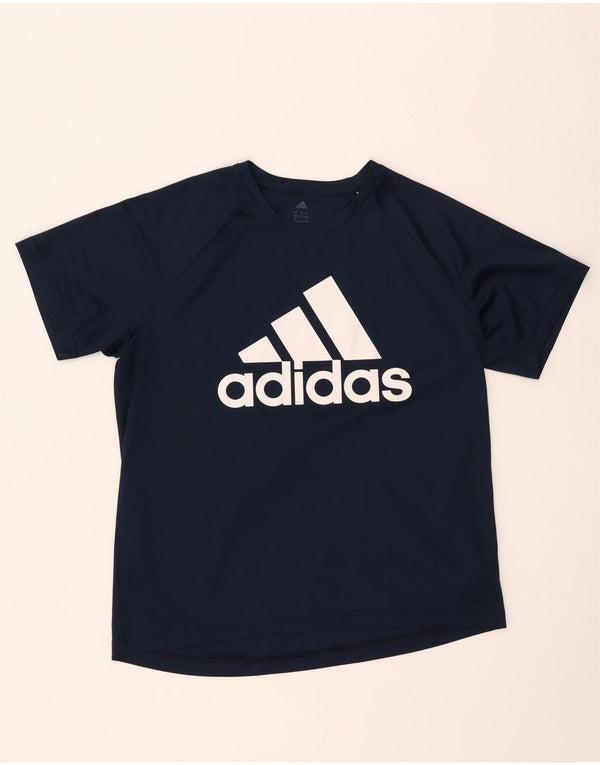 Adidas Mens Climalite Graphic Camiseta Top Grande Azul Marino Poliéster